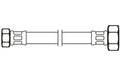 Flexo Anschlussschlauch DN8 IG x IG 3/8" X 1/2" 50 CM