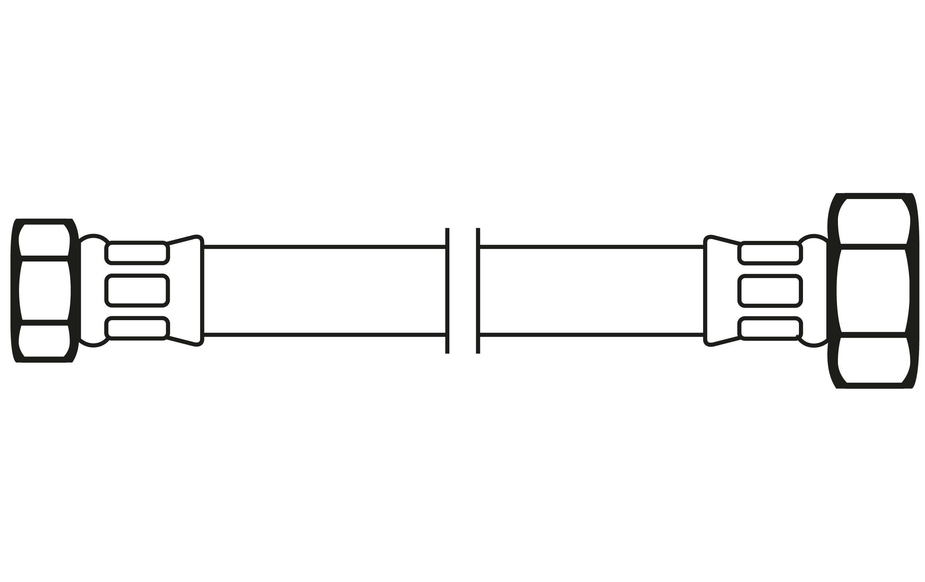 Flexo Anschlussschlauch DN8 IG x IG 3/8" X 1/2" 50 CM
