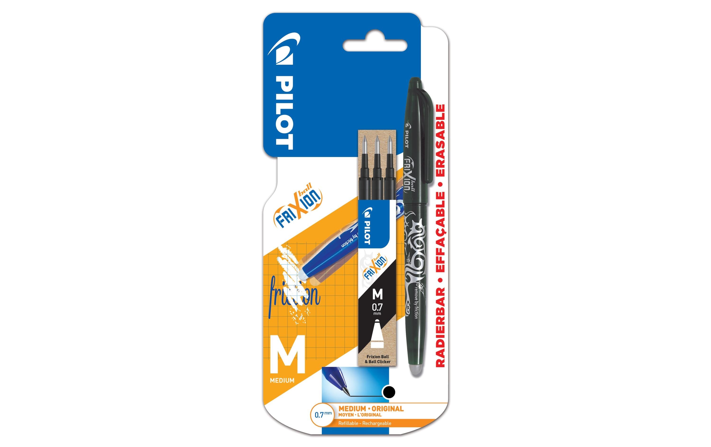 Pilot Rollerball FriXion Ball x1 + 3x Refill, schwarz