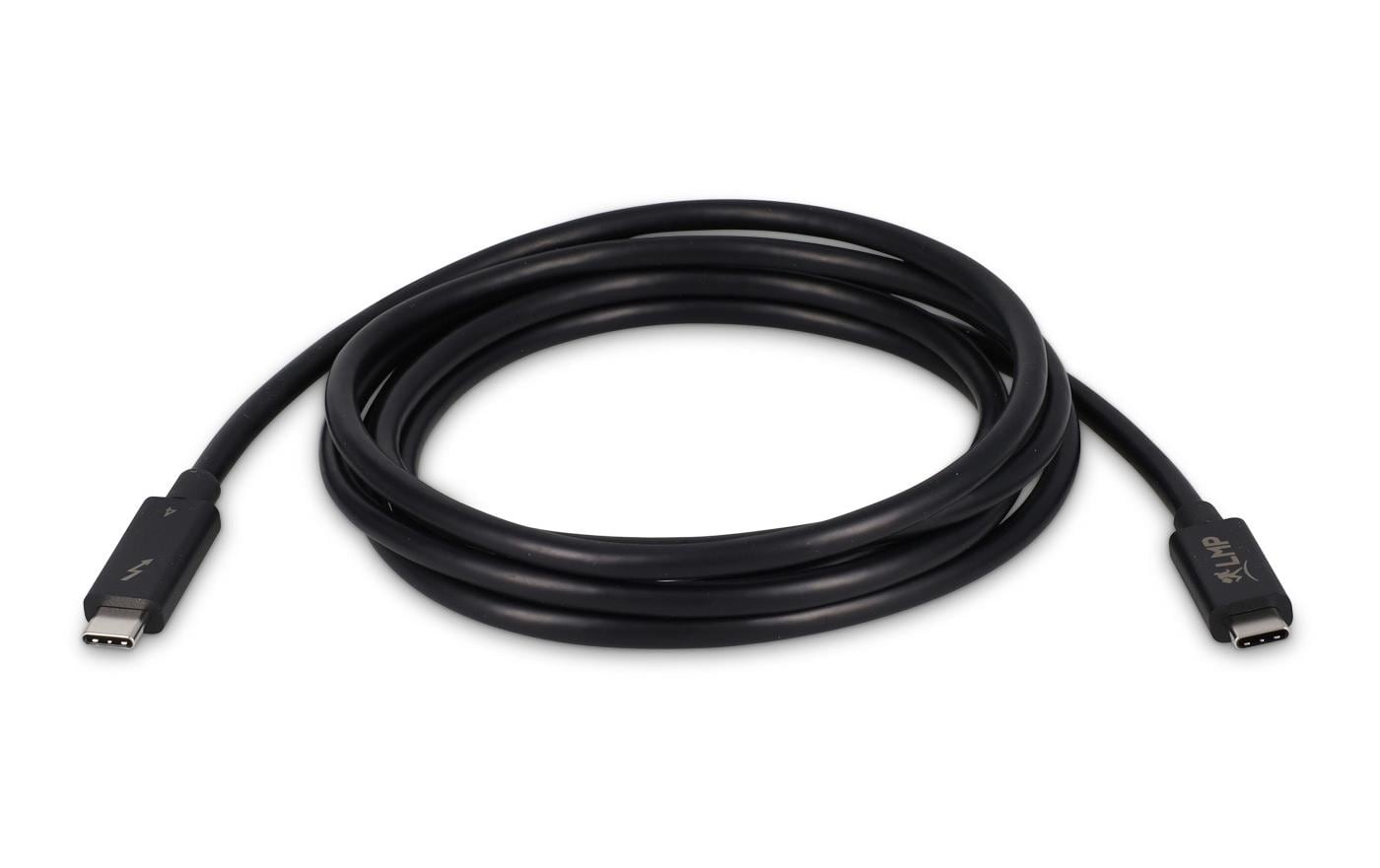 LMP Thunderbolt 4 Kabel, USB-C, 2m, aktiv 40Gbps, schwarz, 100 Watt Power Delivery