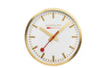 Mondaine Wanduhr Gold 25cm Analoguhr, Quarz Uhrwerk