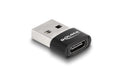 Delock USB2.0 Adapter A-Stecker zu C-Buchse bis 480 Mbps, schwarz