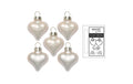 Inge Weihnachtskugel Herz, Champagne 8 Stück, Glas, H: 4 cm