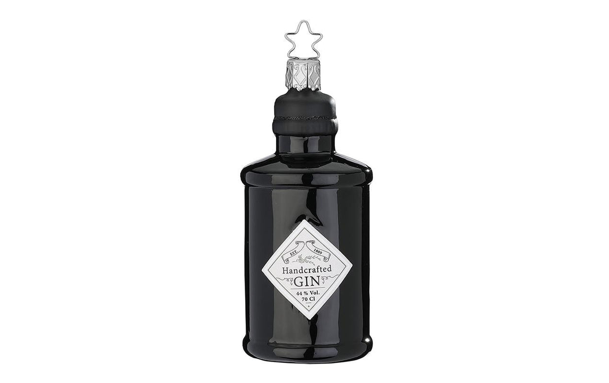 Inge Weihnachtskugel Gin schwarz, Glas, H: 10,5 cm
