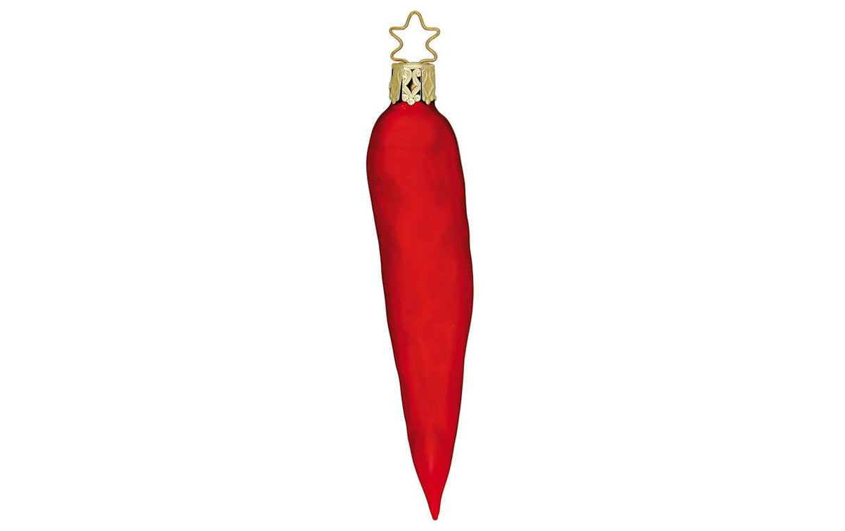 Inge Weihnachtskugel Chilischote rot, Glas, H: 12 cm