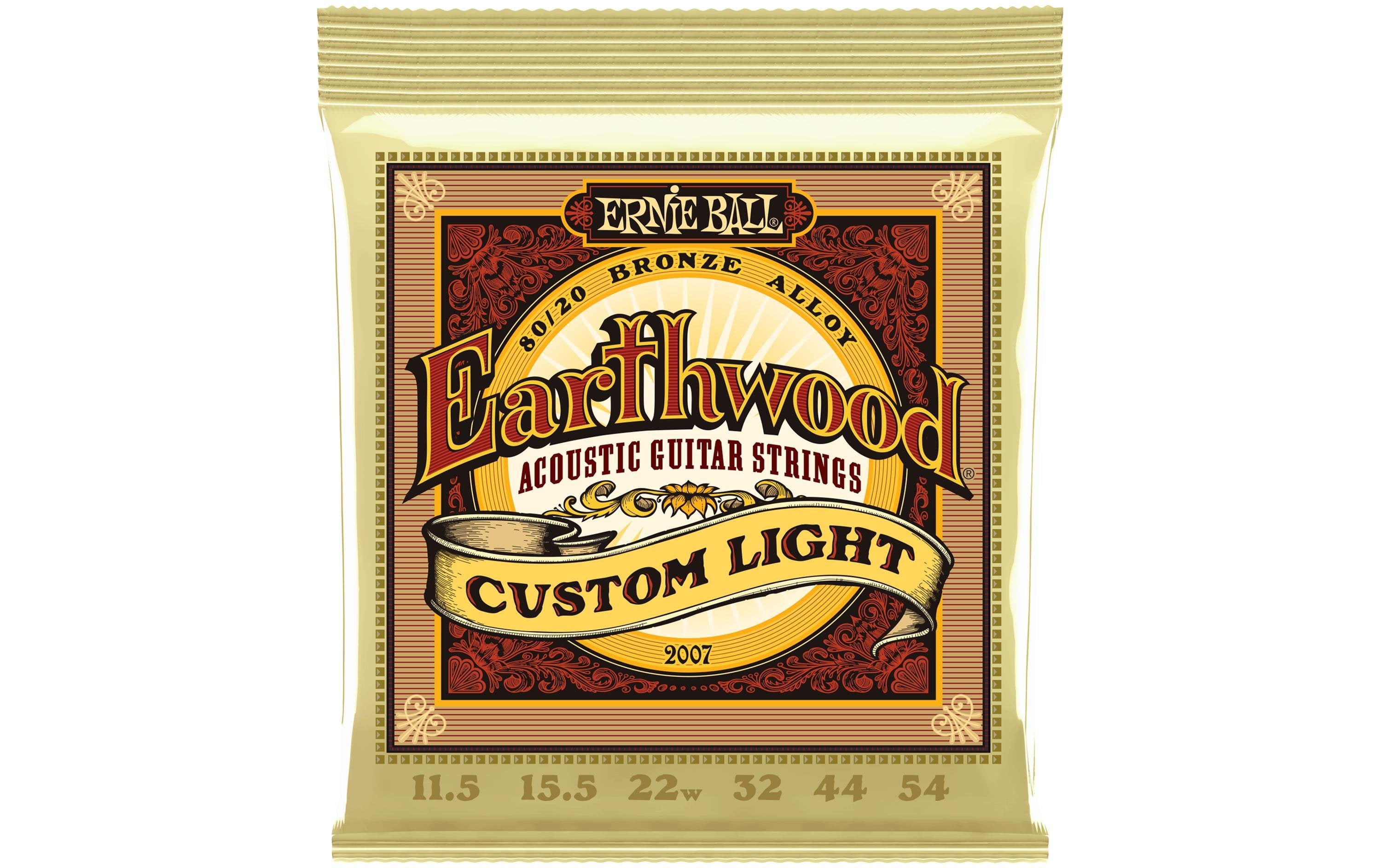 Ernie Ball 2007 Earthwood Bronze Akustik Saitensatz, Custom Light 11,5-54