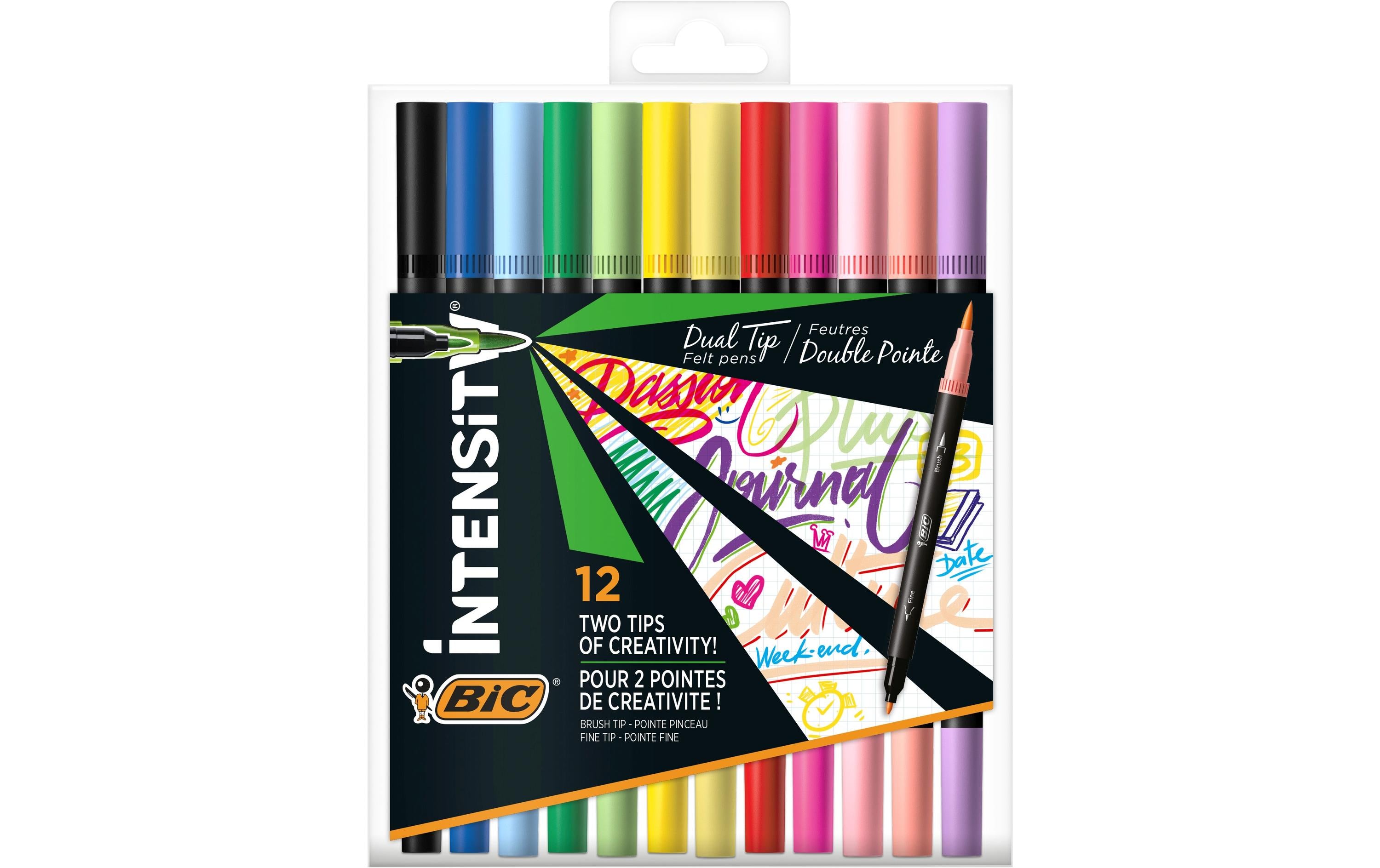 Bic Intensity Dual Brush Fasermaler Box à 12 Stk.