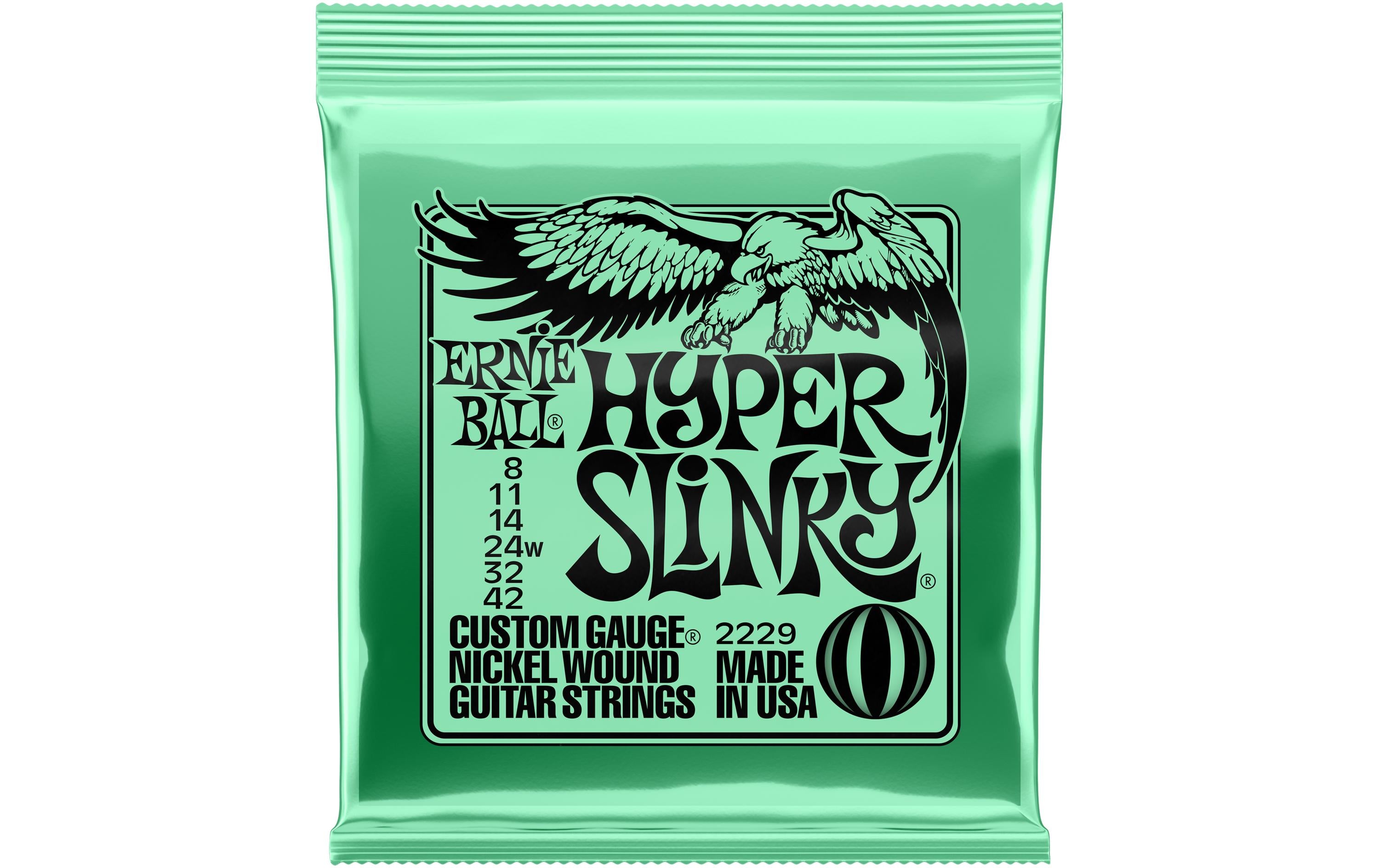 Ernie Ball 2229 Slinky Nickel E-Gitarren Saitensatz, Hyper 8-42