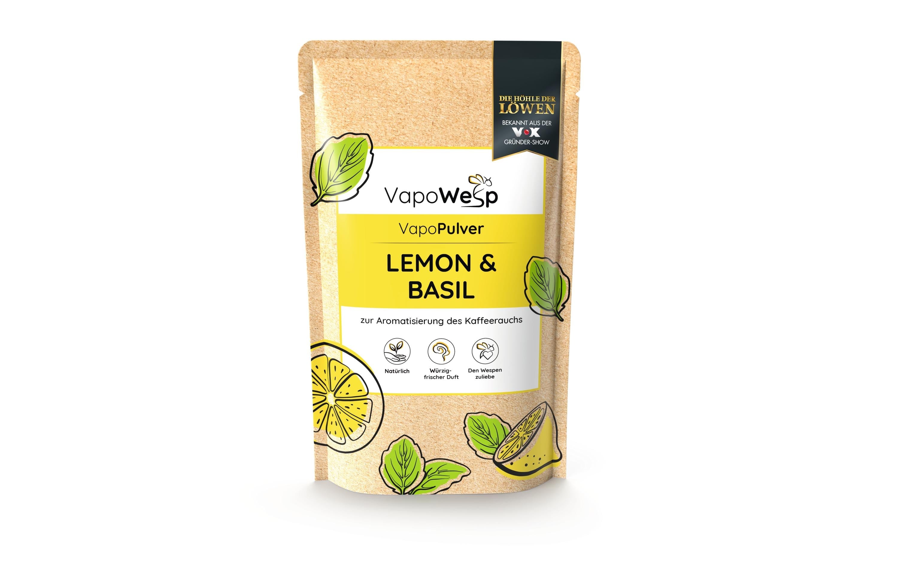 VapoWesp Ersatzkräuter Zitrone Basilikum 100g, Nachfüllpackung, Aromakräuter