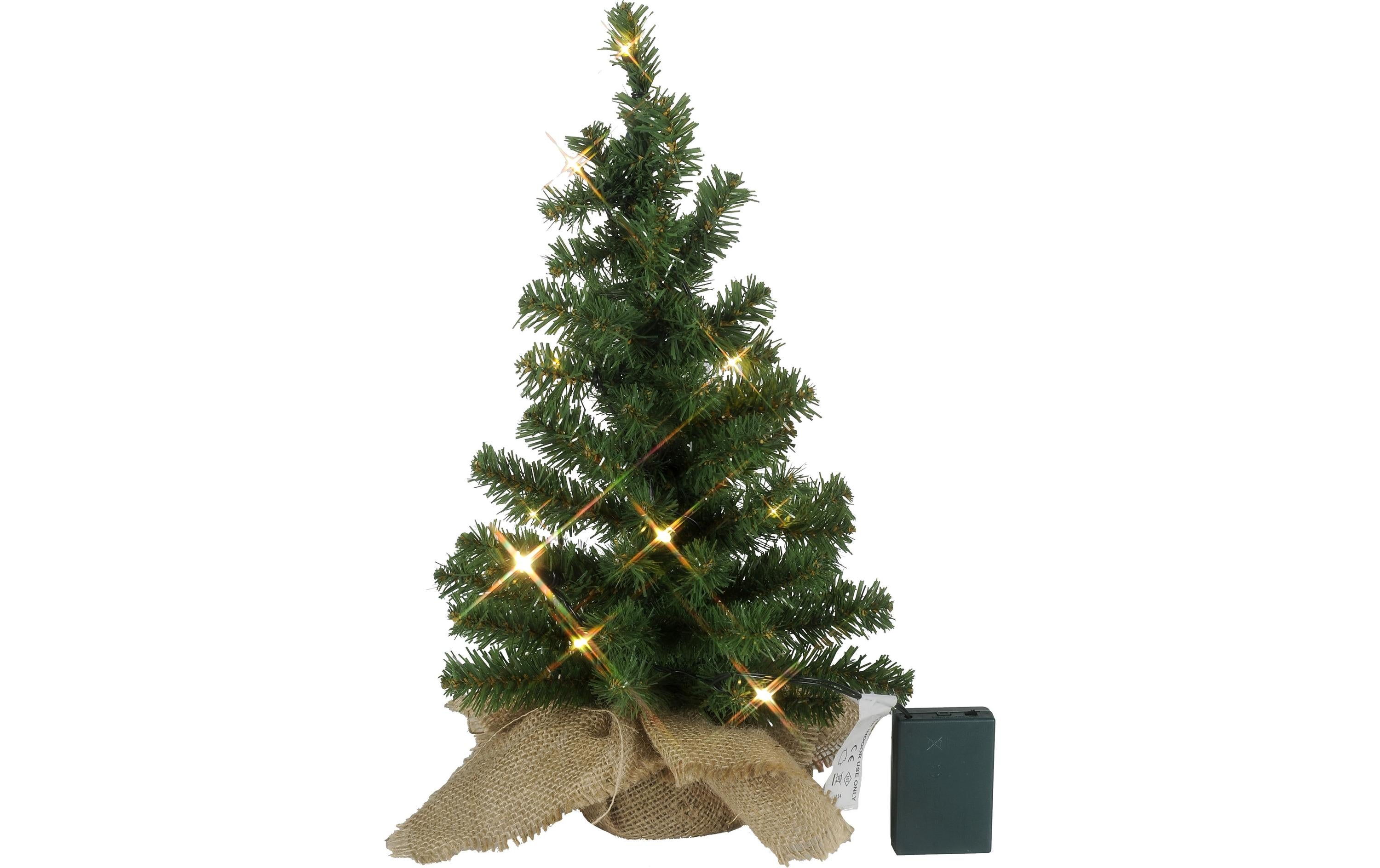 Star Trading LED Weihnachtsbaum Toppy 45cm 10 LED, Bat: 3xAA m Timer, LxH: 25x45cm