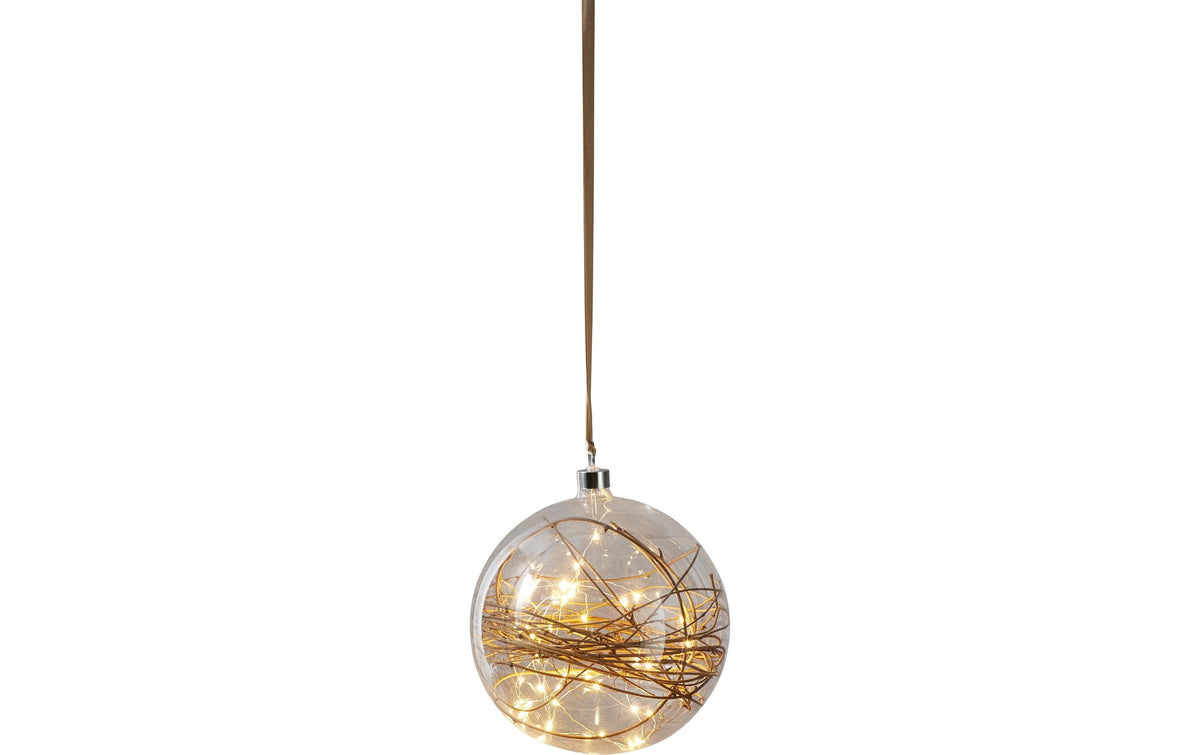 Star Trading Glas Dekoration Glow 20 cm x 21 cm x 20 cm, 40 LEDs, Indoor