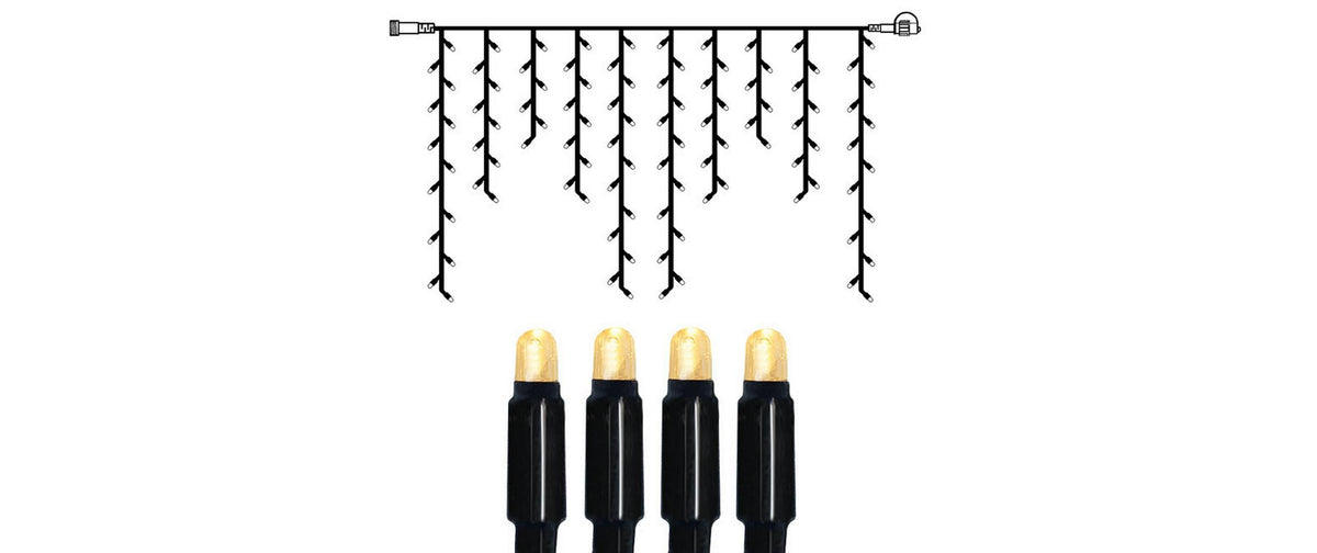 System 24 Extra, Icicle, 200x100cm 98 LED warmweiss, Kabel schwarz