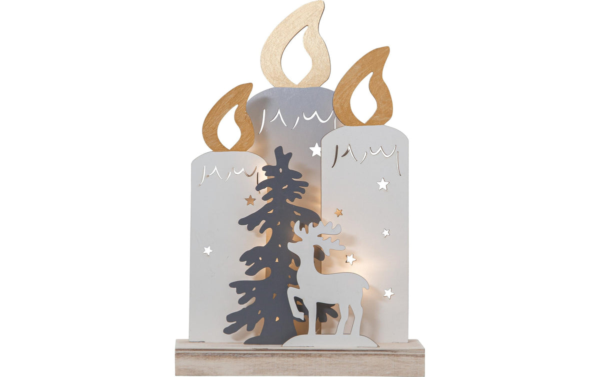 Star Trading Kerzenständer Fauna 6 cm x 34 cm x 22 cm, 10 LEDs, Indoor