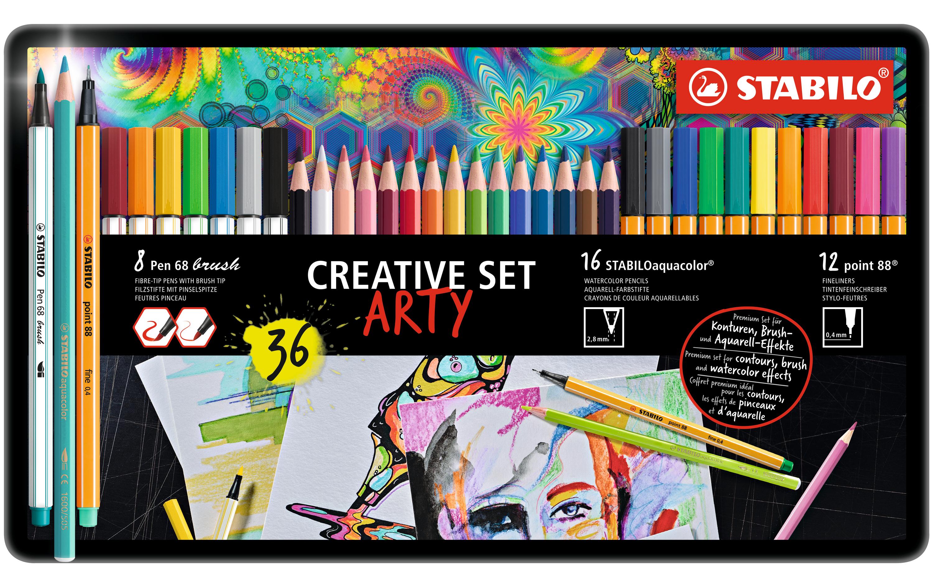 STABILO Aquacolor Kreativset ARTY Pen 68/Point88