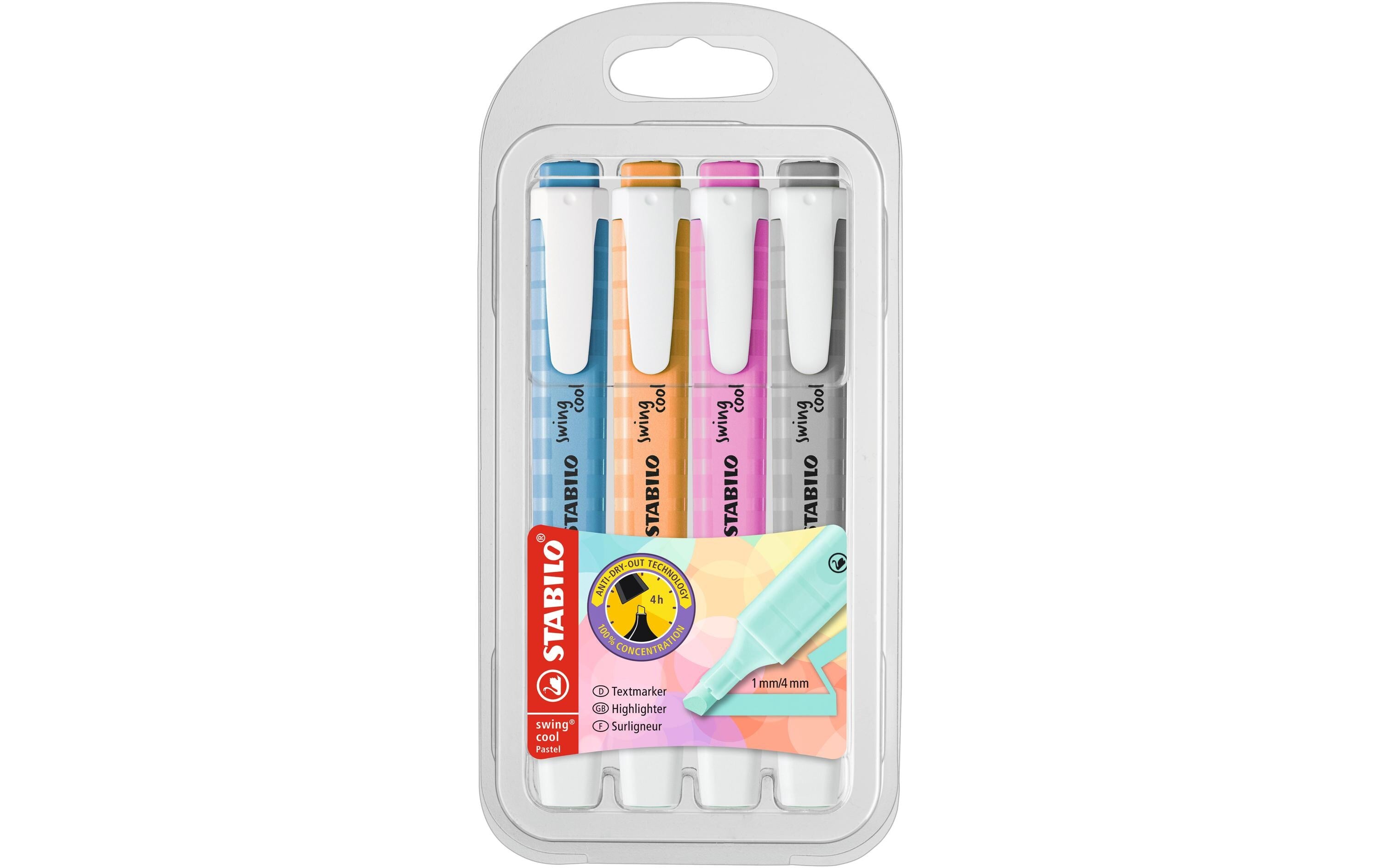 STABILO Swing cool Pastell 4er Etui 22 18er Tischset