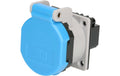 Max Hauri IP55 Einbausteckdose Typ 23 L+N+PE, lichtgrau/blau
