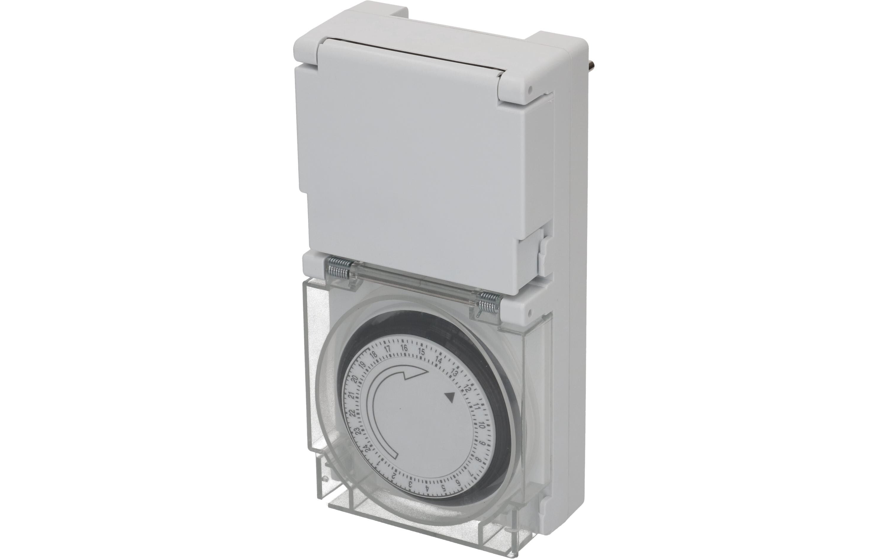 Max Hauri Zeitschaltuhr IP55 24h analog, weiss