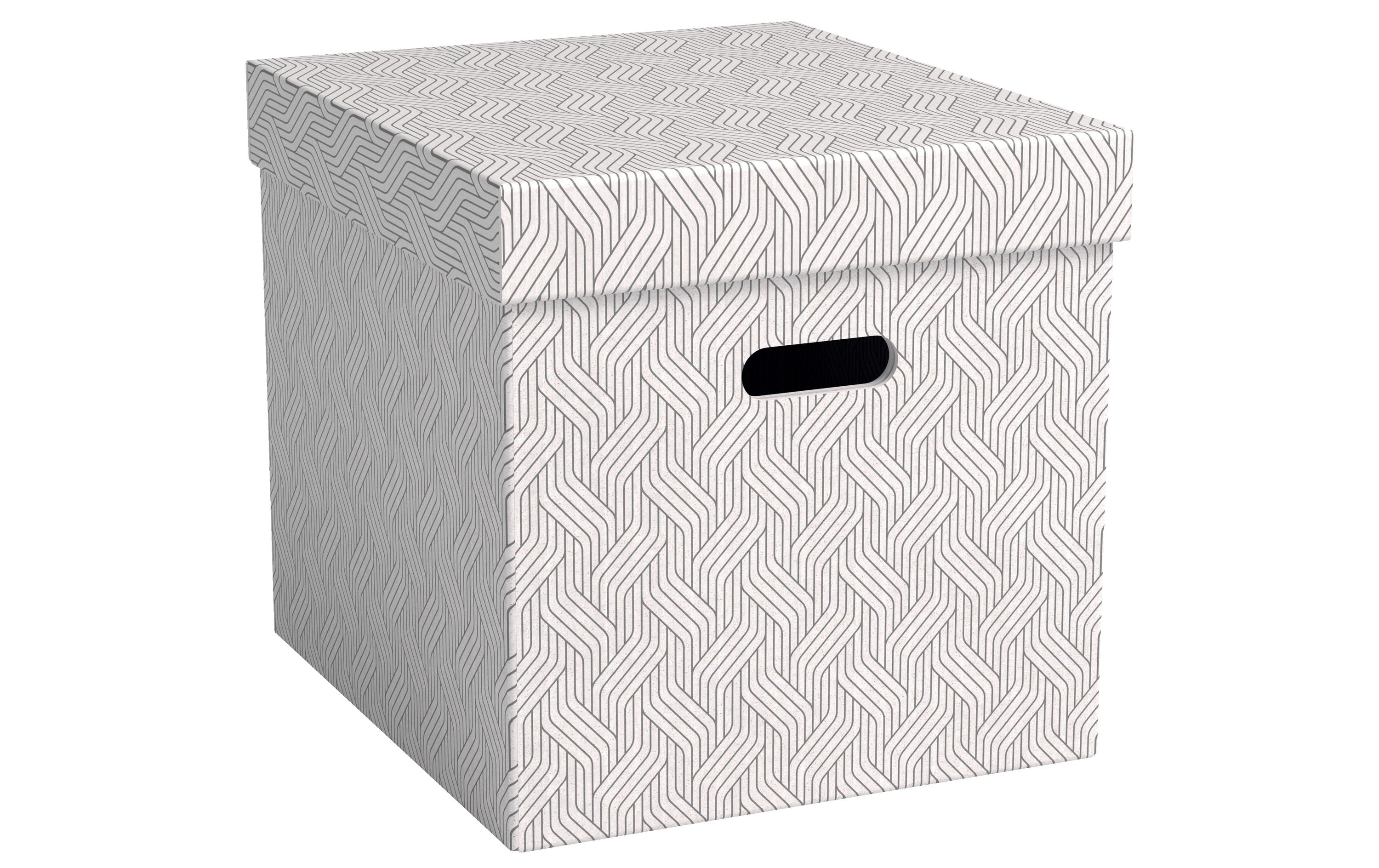 VON Archiv- und Aufbewahrungsbox Cube weiss, 29 L, 3 Stück