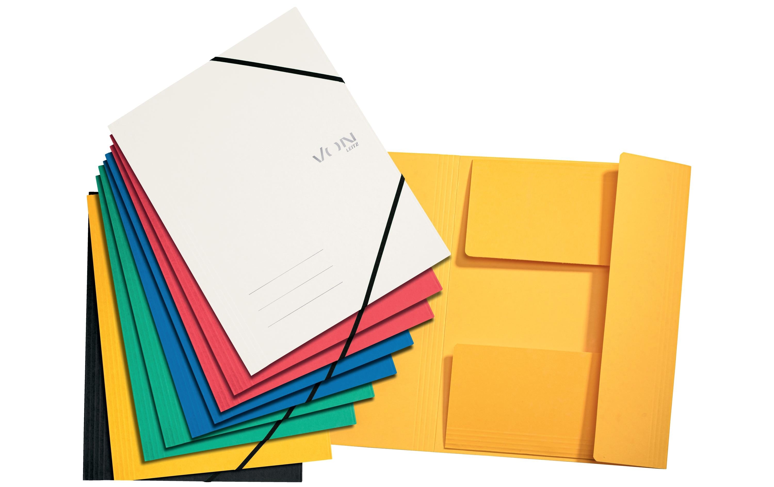 VON Eckspannermappe A4 assortier mit elastischen Eckbändern, Karton, 10 Stk.
