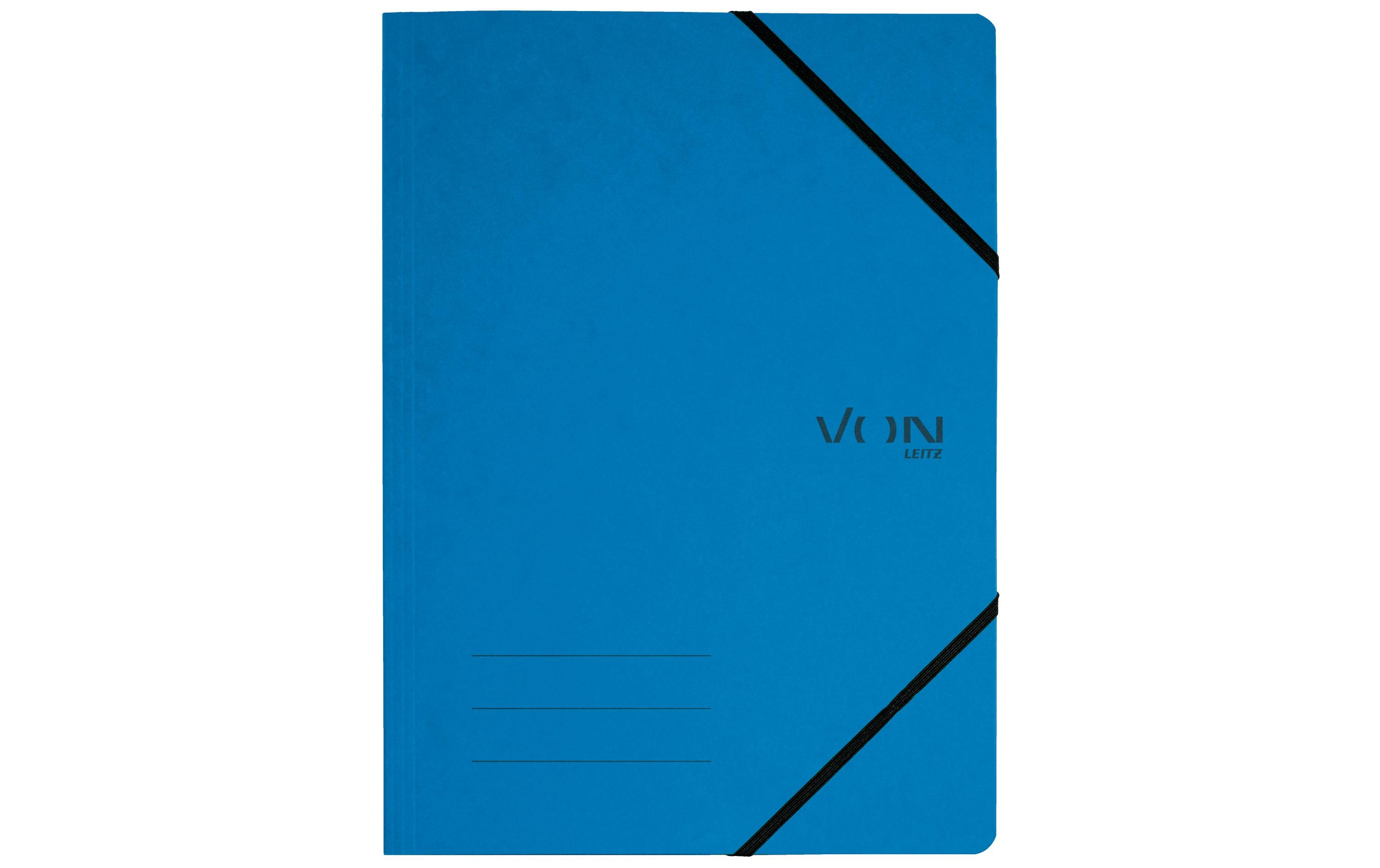VON Eckspanner A4 5 Stk. mit elastischen Eckbändern, Karton, blau