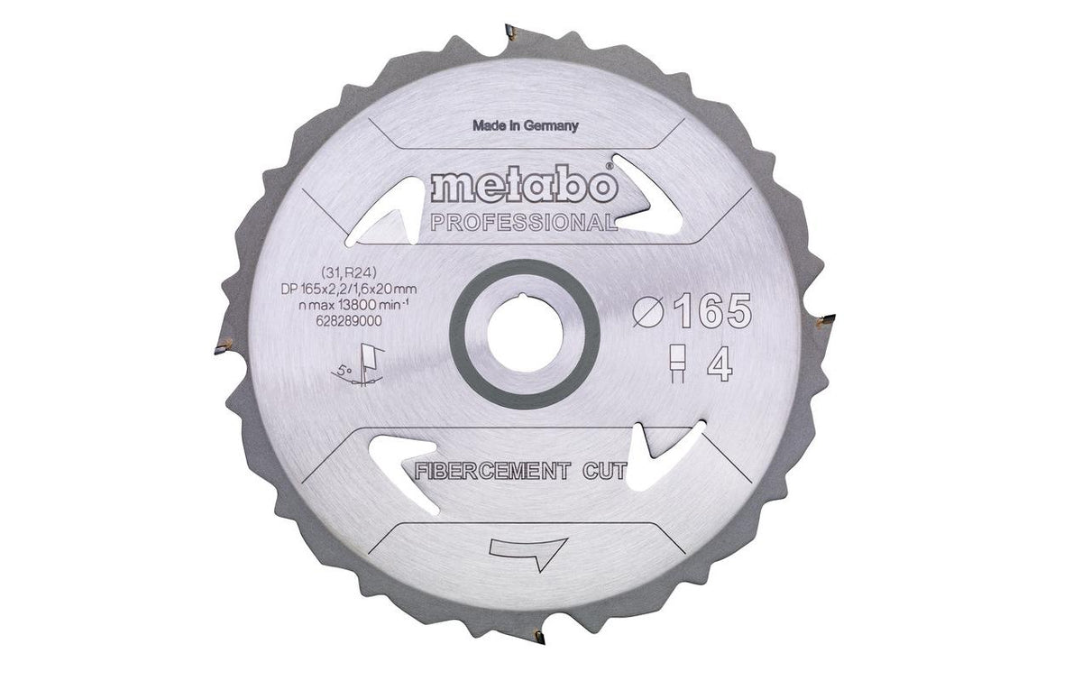 Metabo Kreissägeblatt Fibercement Cut Professional 165x20 mm Z 4