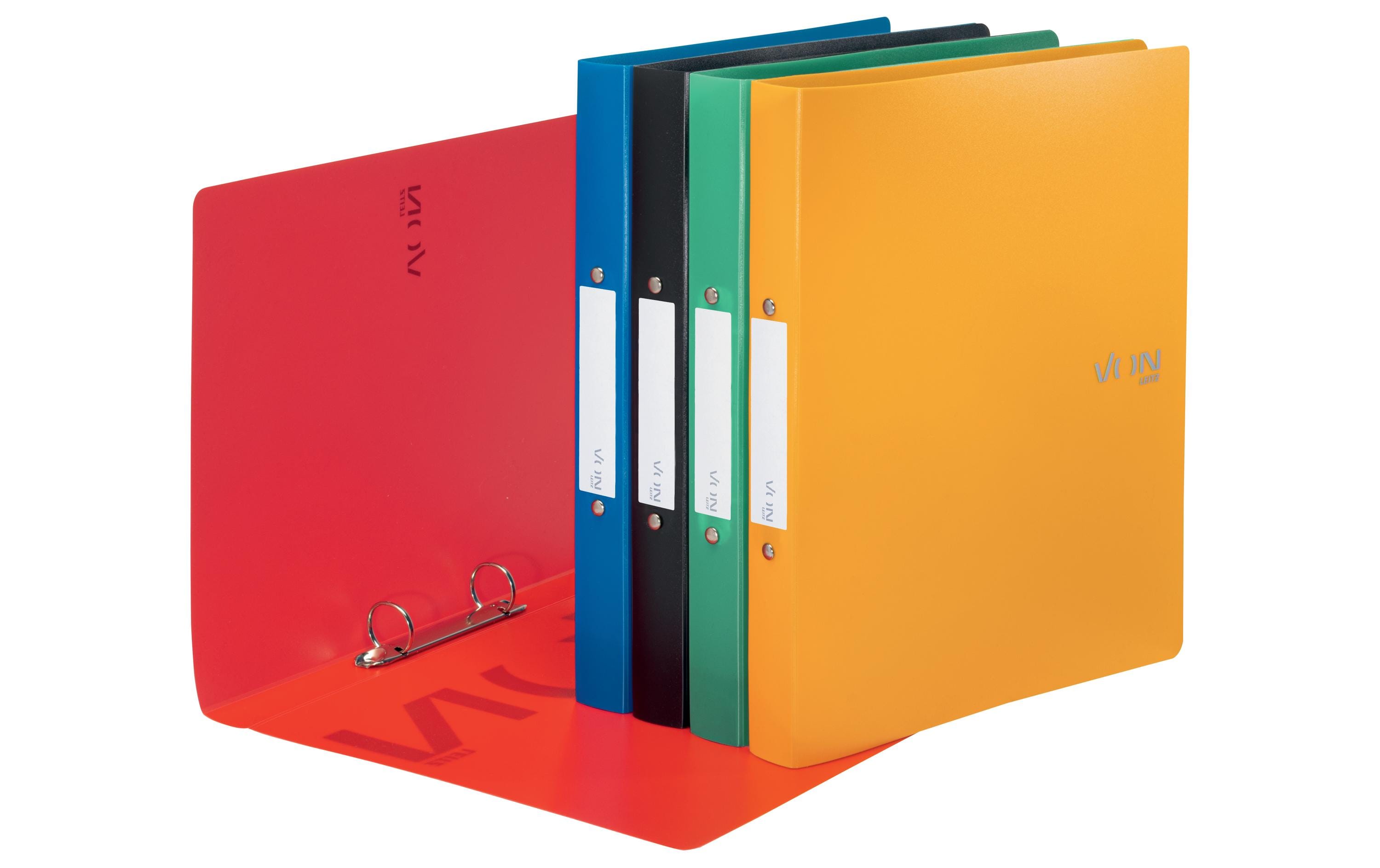VON Ringbuch A4 mit 2 Ringen, PP assortiert, 5 Stk.