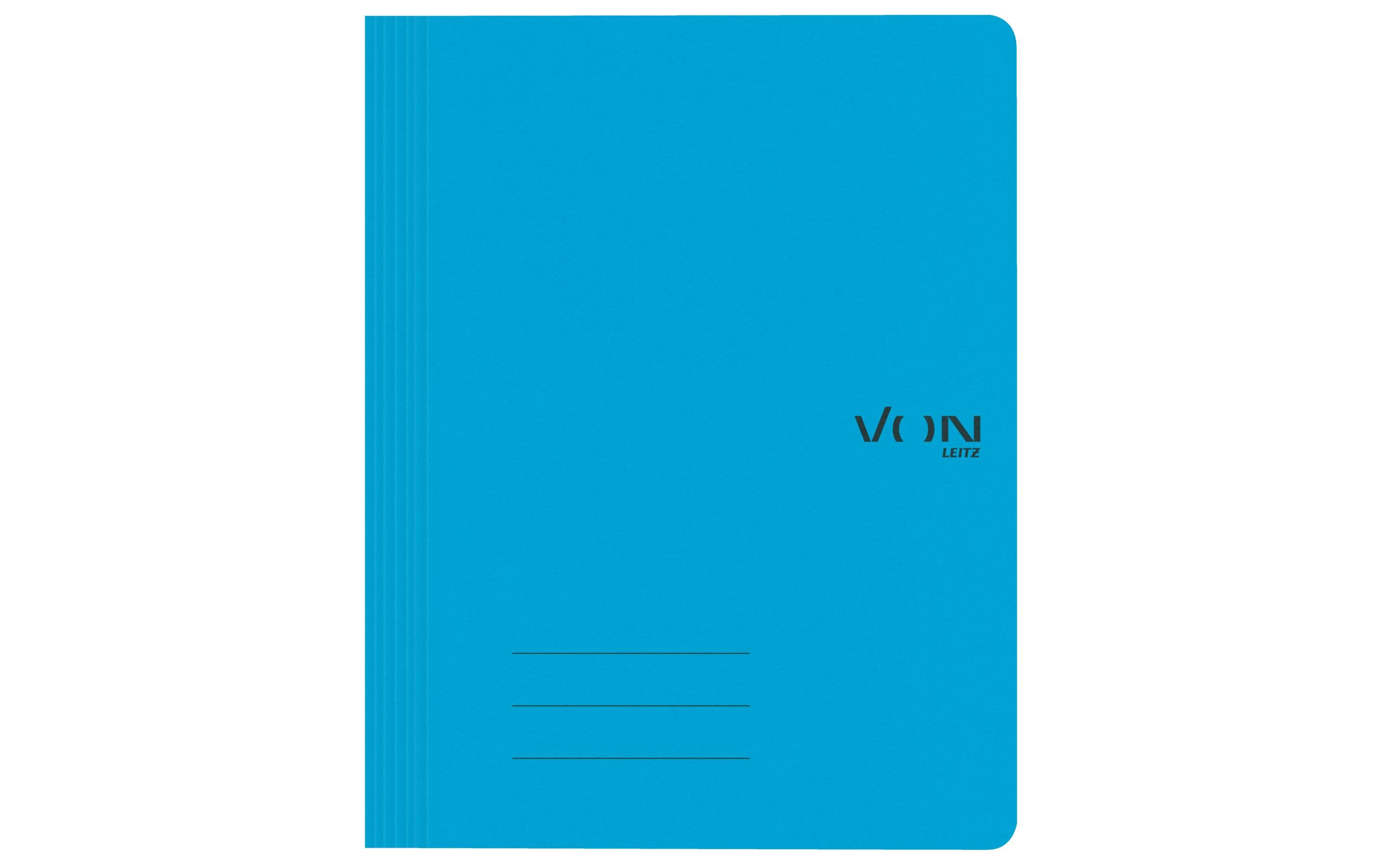 VON Schnellhefter A4 mit Heftmechanik 10er 100 % Recyclingkarton, 230gr, blau