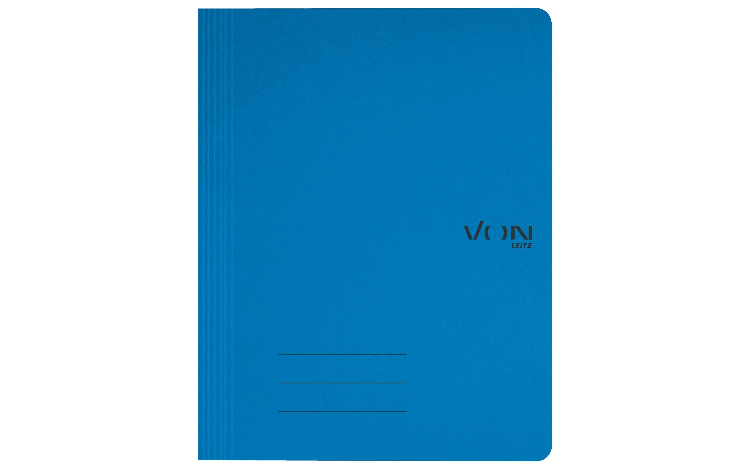 VON Schnellhefter A4 mit Heftmechanik Karton, blau, 10 Stk.
