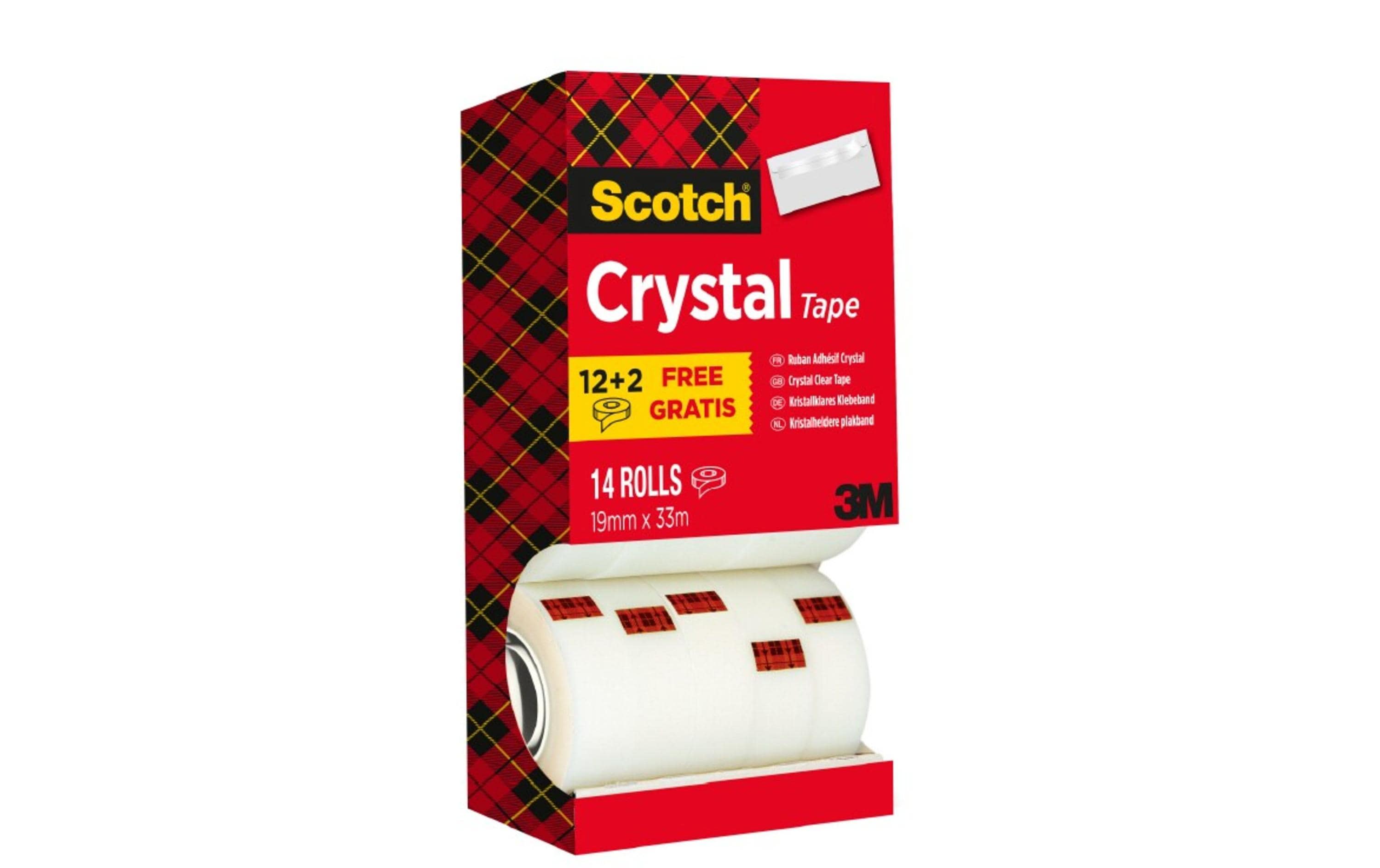 3M Scotch Crystal Klebeband 19mm x 33m 14 Rollen