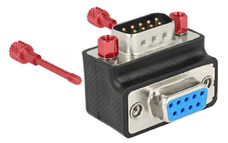 Delock D-Sub 9Pin Stecker>Winkeladapter270° gewinkelt Mutter und Schraube tauschbar270°