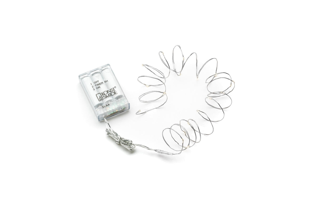 Konstsmide LK Micro LED, 20 LED, Silber Batteriebetrieb, 6h Timer