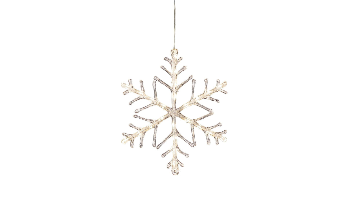 Konstsmide LED Schneeflocke 24 LED H: 40cm B: 40cmcm, Batt: 4xAA, 6h Timer