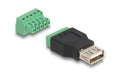 Delock USB2.0 Typ-A Buchse-Terminalblock Adapter, 2-teilig