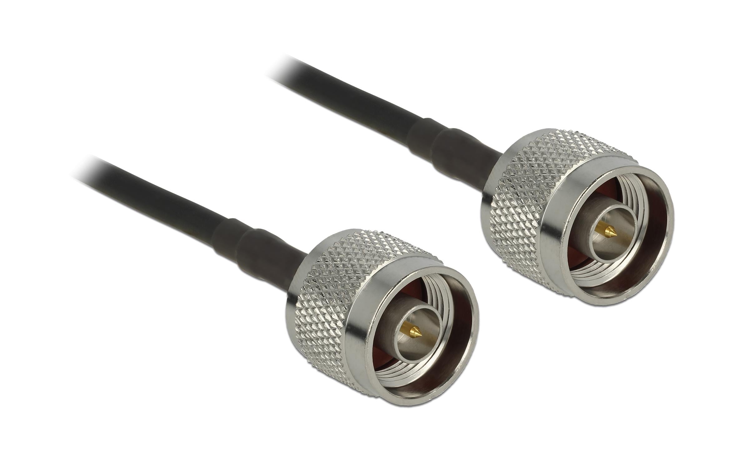 Delock Antennenkabel LMR195 N Stecker zu N Stecker, schwarz, 1m