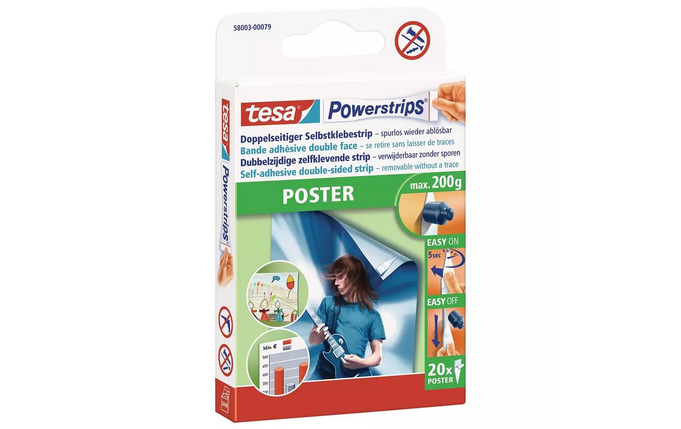 tesa Powerstrips Poster, 20 Stk 20 x 40 mm, bis 200 g