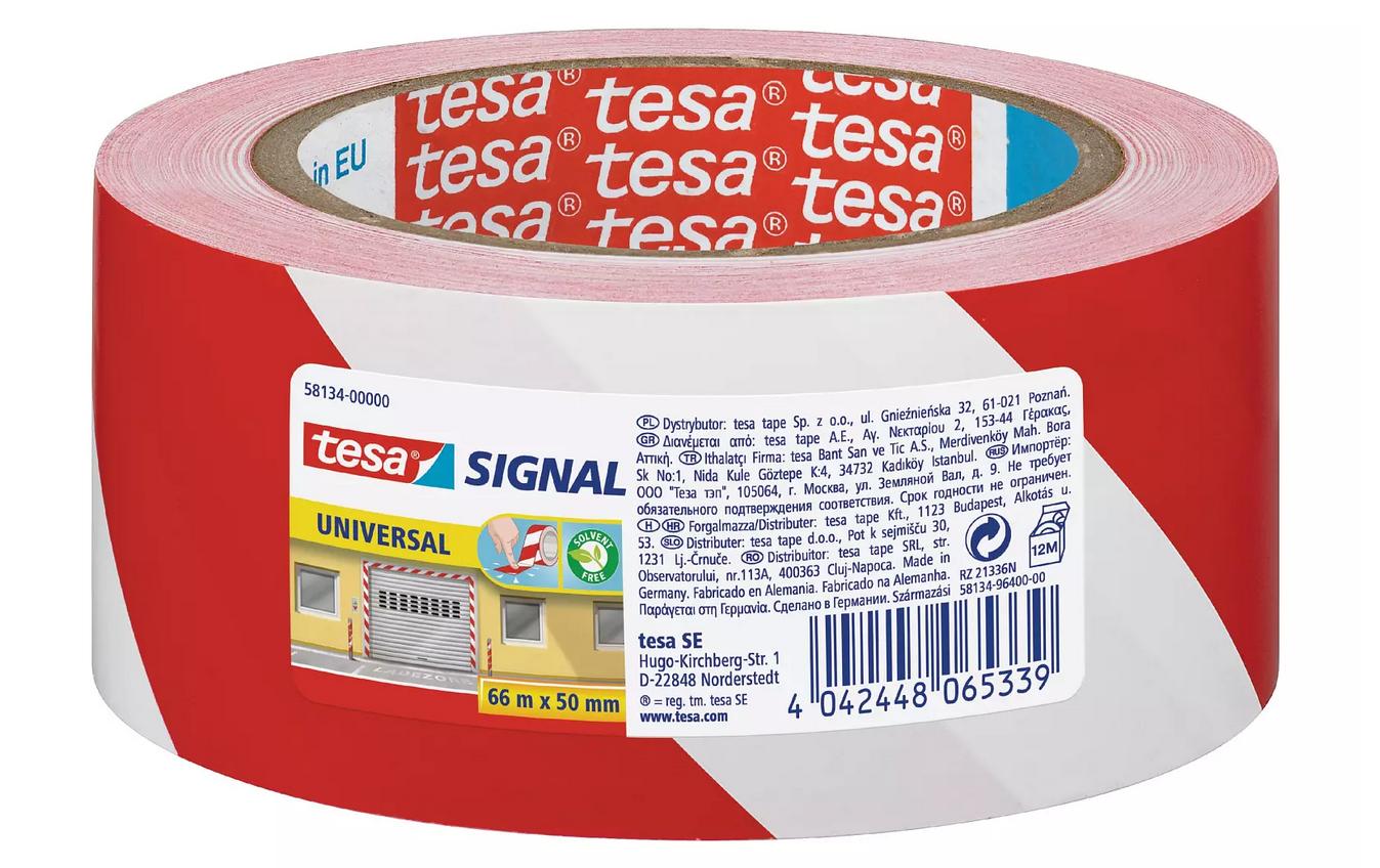 Tesa SIGNAL Universal Markierungsklebeband rot / weiss