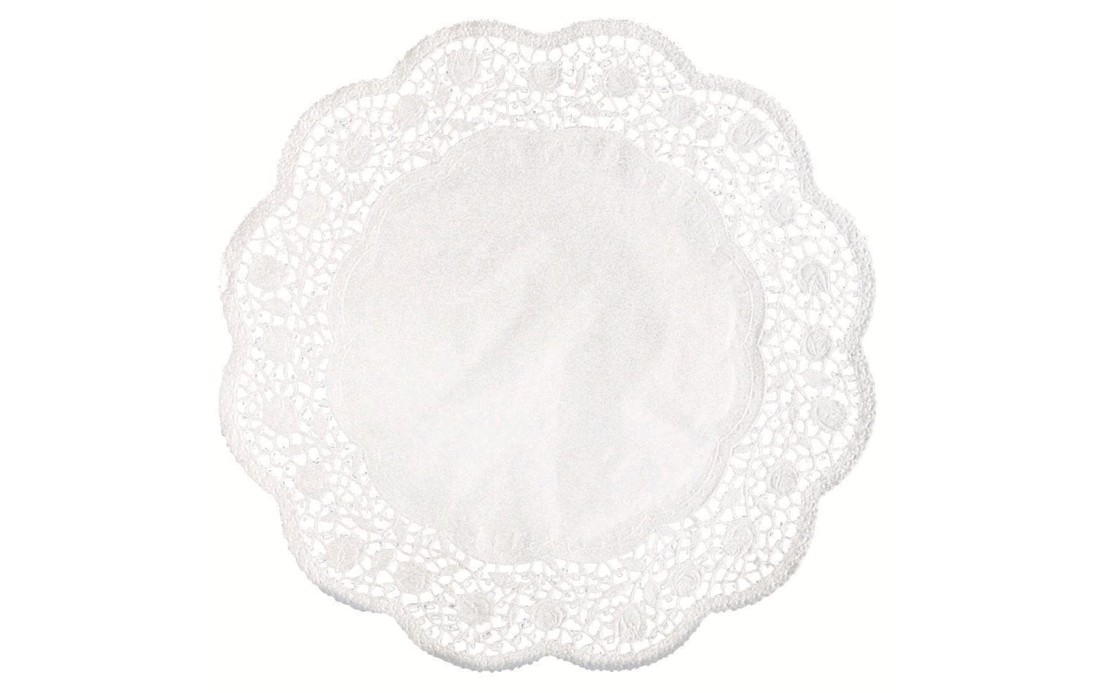 Demmler Tortenspitze Rose 30cm 6 Stück, weiss, rund