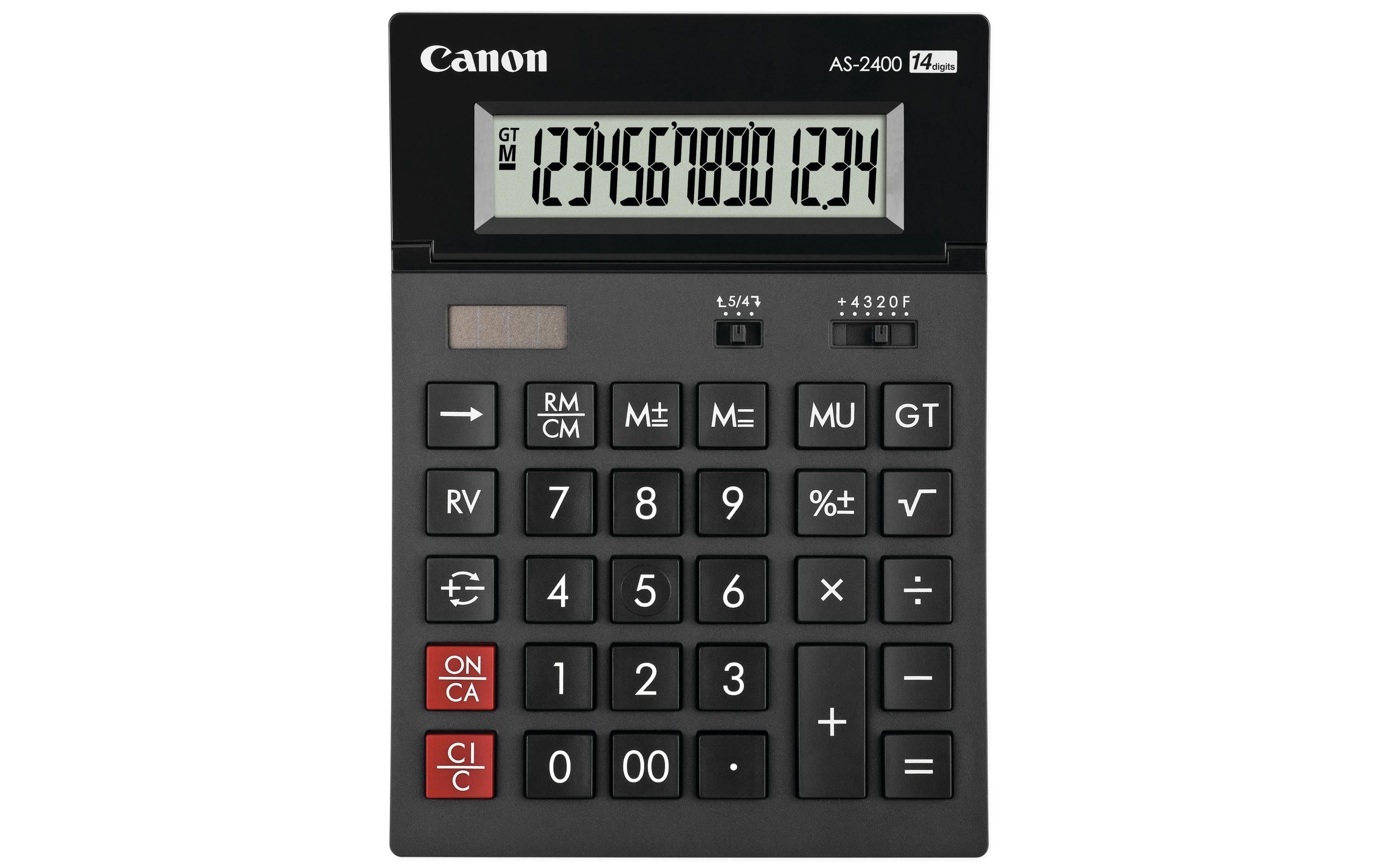 Canon Taschenrechner CA-AS2400 Solar- und Batterie, 14-stelliges Display