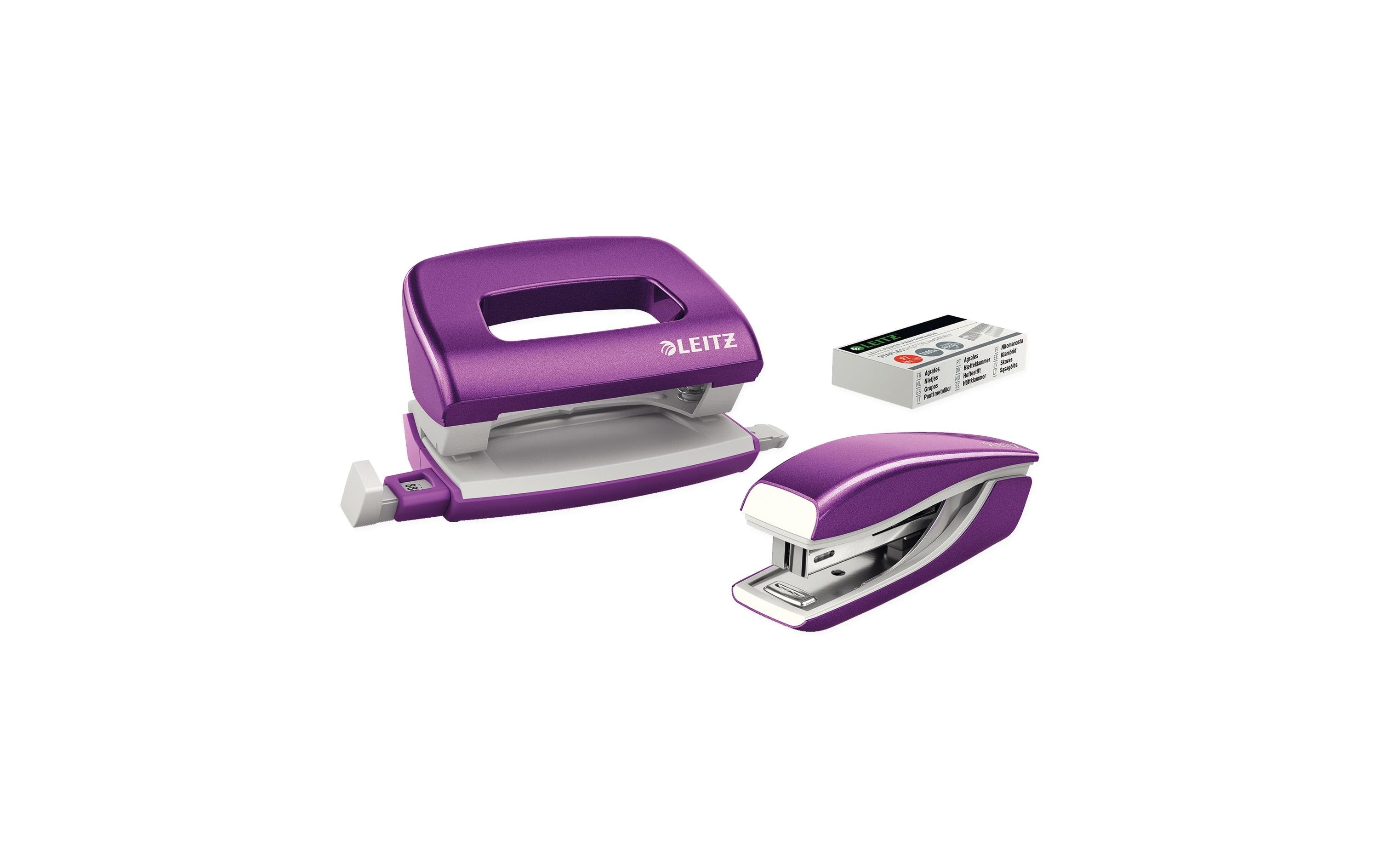 Leitz Set Mini-Locher+Mini-Heftgerät WOW violett