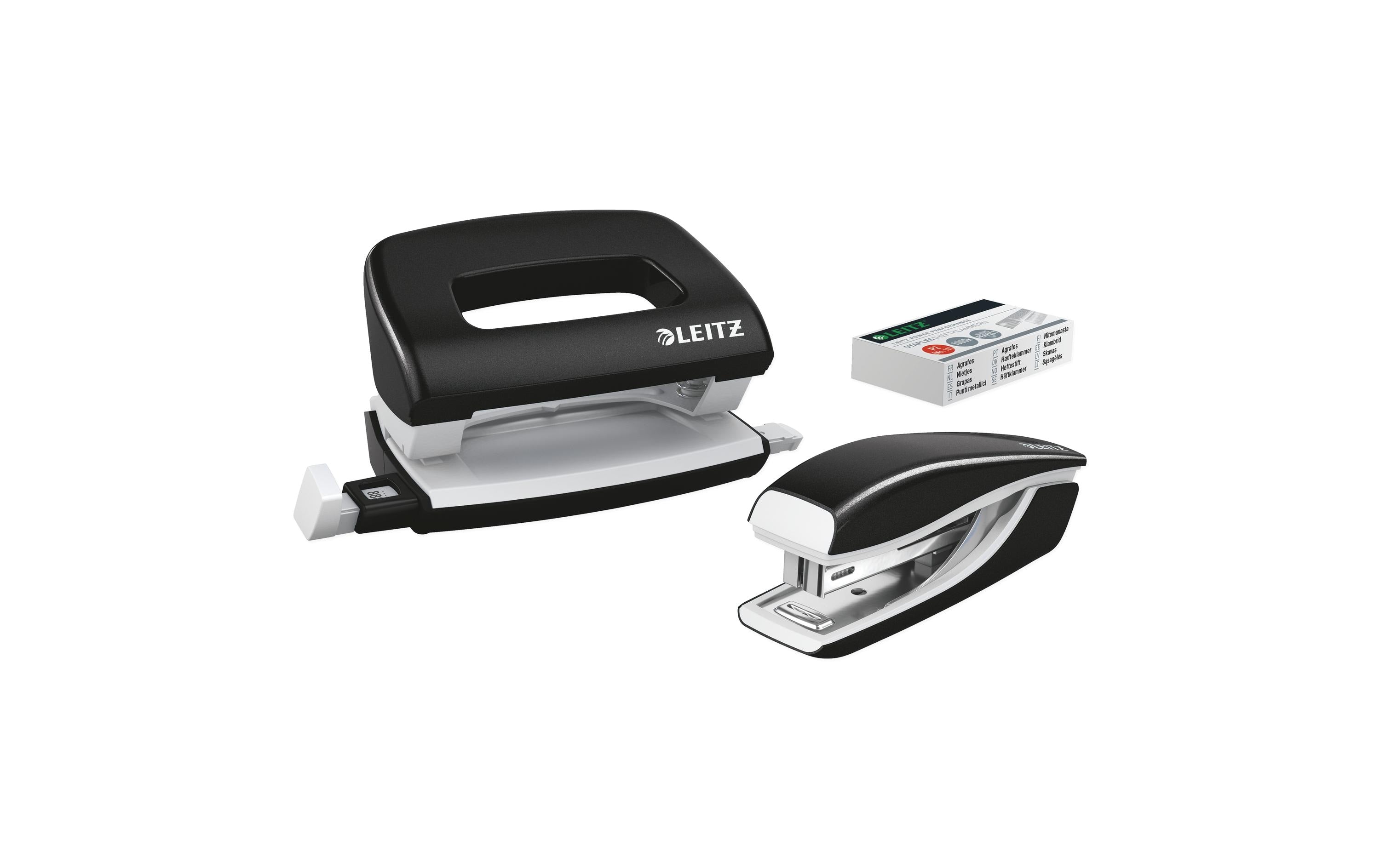 Leitz Set Mini-Locher+Mini-Heftgerät WOW schwarz