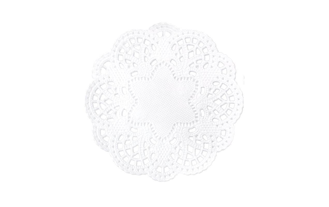 Demmler Tortenspitze Barock 10cm 40 Stück, weiss, rund