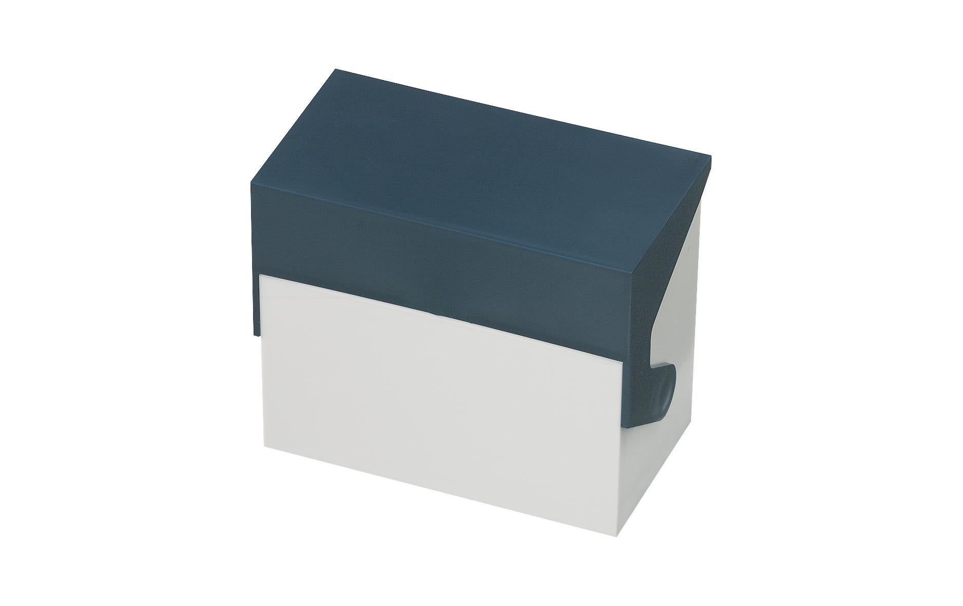 Styro Karteikasten Caset A6 quer weiss/blau