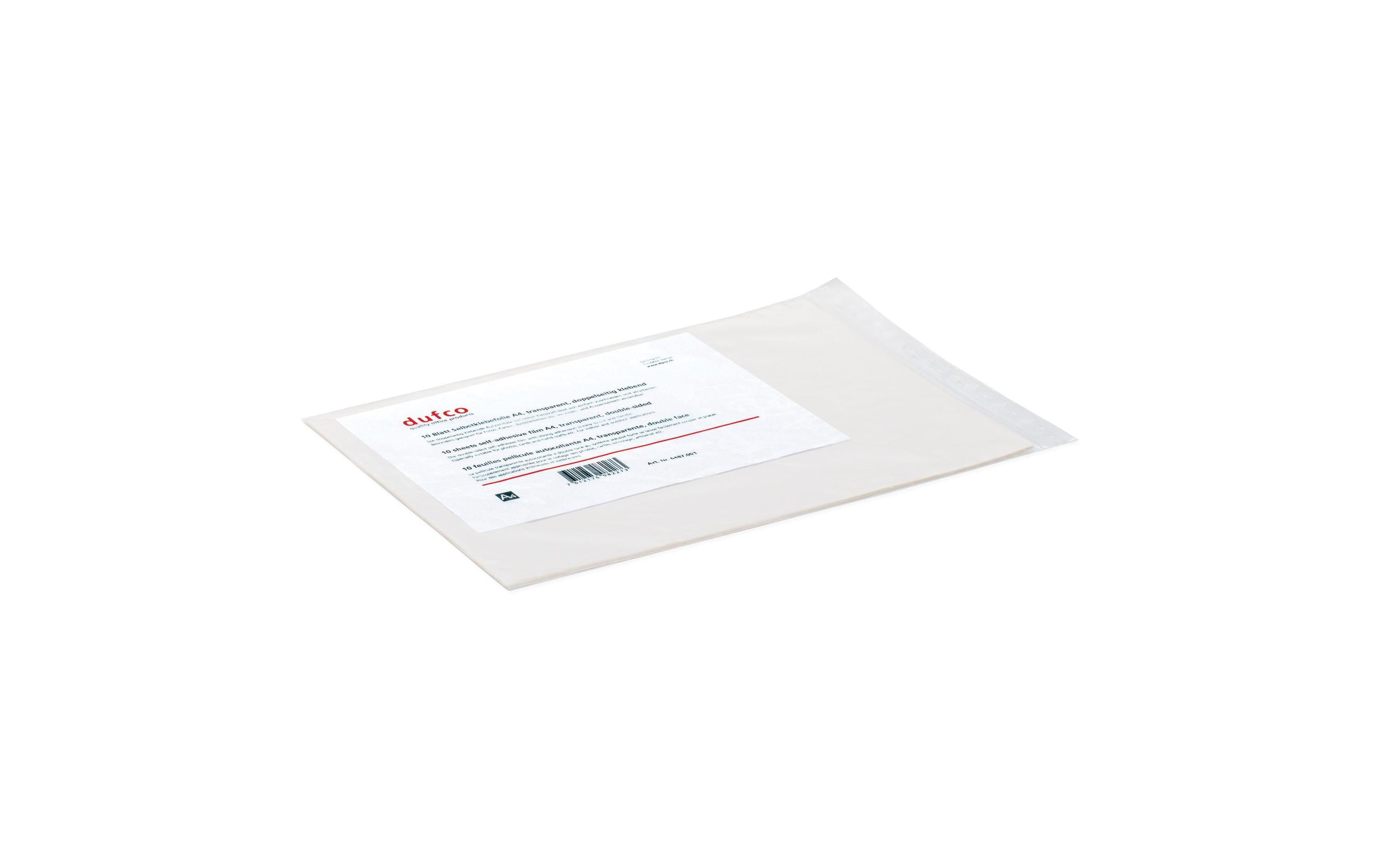 Dufco Selbstklebefolie doppelseitig, 10 Stk Material: PET, Grösse: A4, 10 Blatt