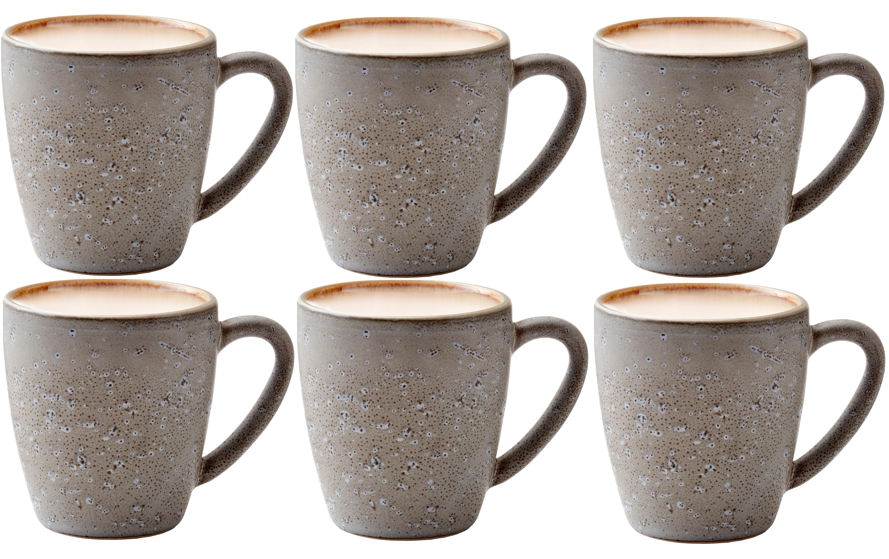 Bitz Kaffeetasse 190ml Grau/Creme 6 Stück, V: 190ml, H: 8cm, D: 6.8cm