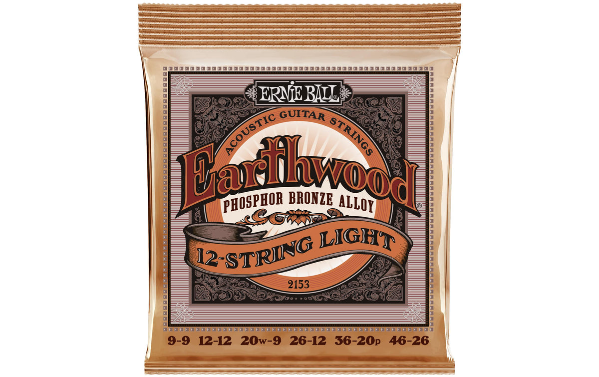 Ernie Ball 2153 Earthwood Phosphor Bronze Akustik Saitensatz, 12-String, 9-46