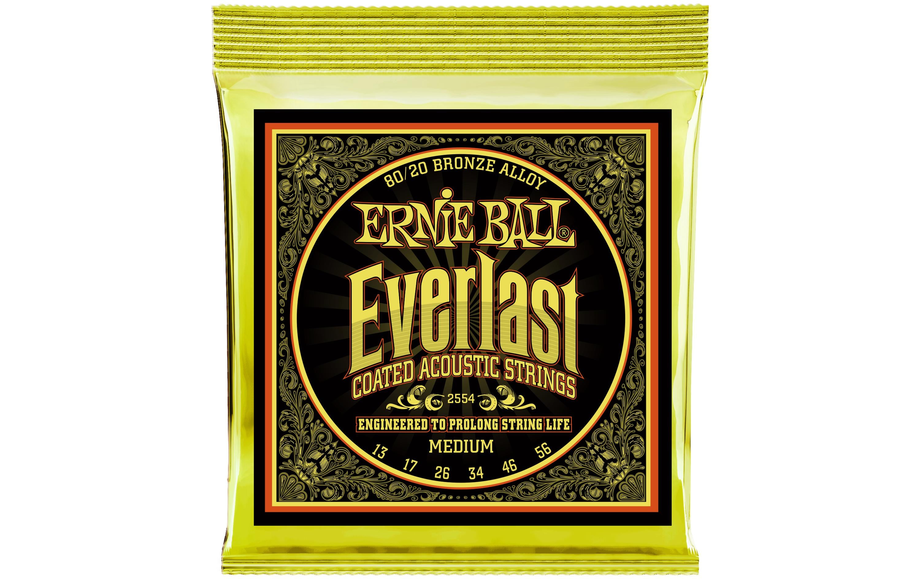 Ernie Ball 2554 Everlast Bronze Akustik Saitensatz, Medium 13-56
