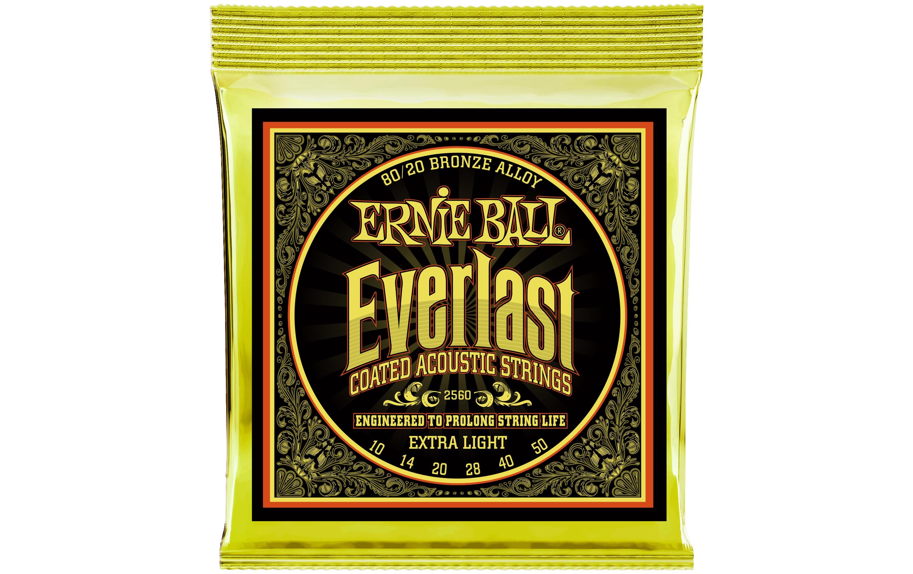 Ernie Ball 2560 Everlast Bronze Akustik Saitensatz, Extra Light 10-50