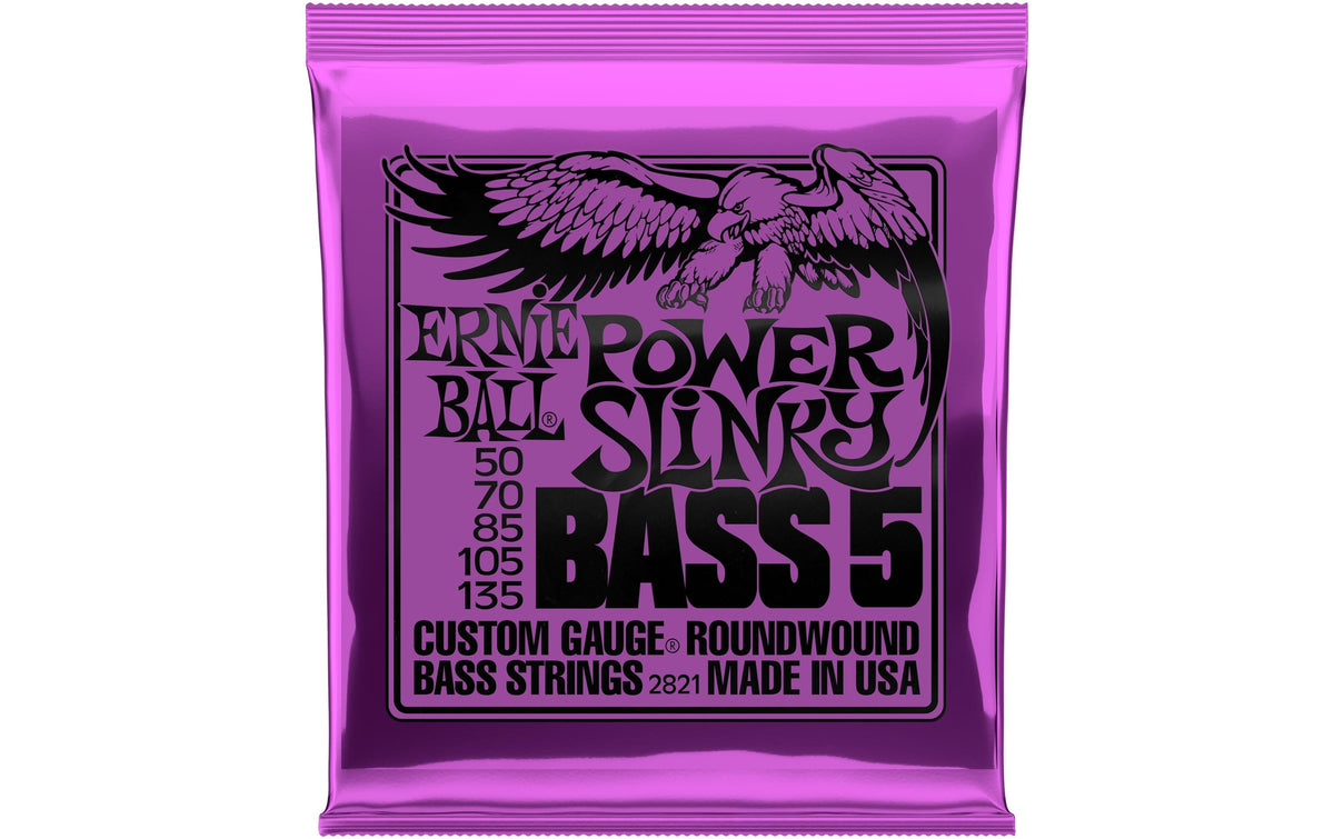 Ernie Ball 2821 Slinky E-Bass Saitensatz, 5-String, Power 50-135