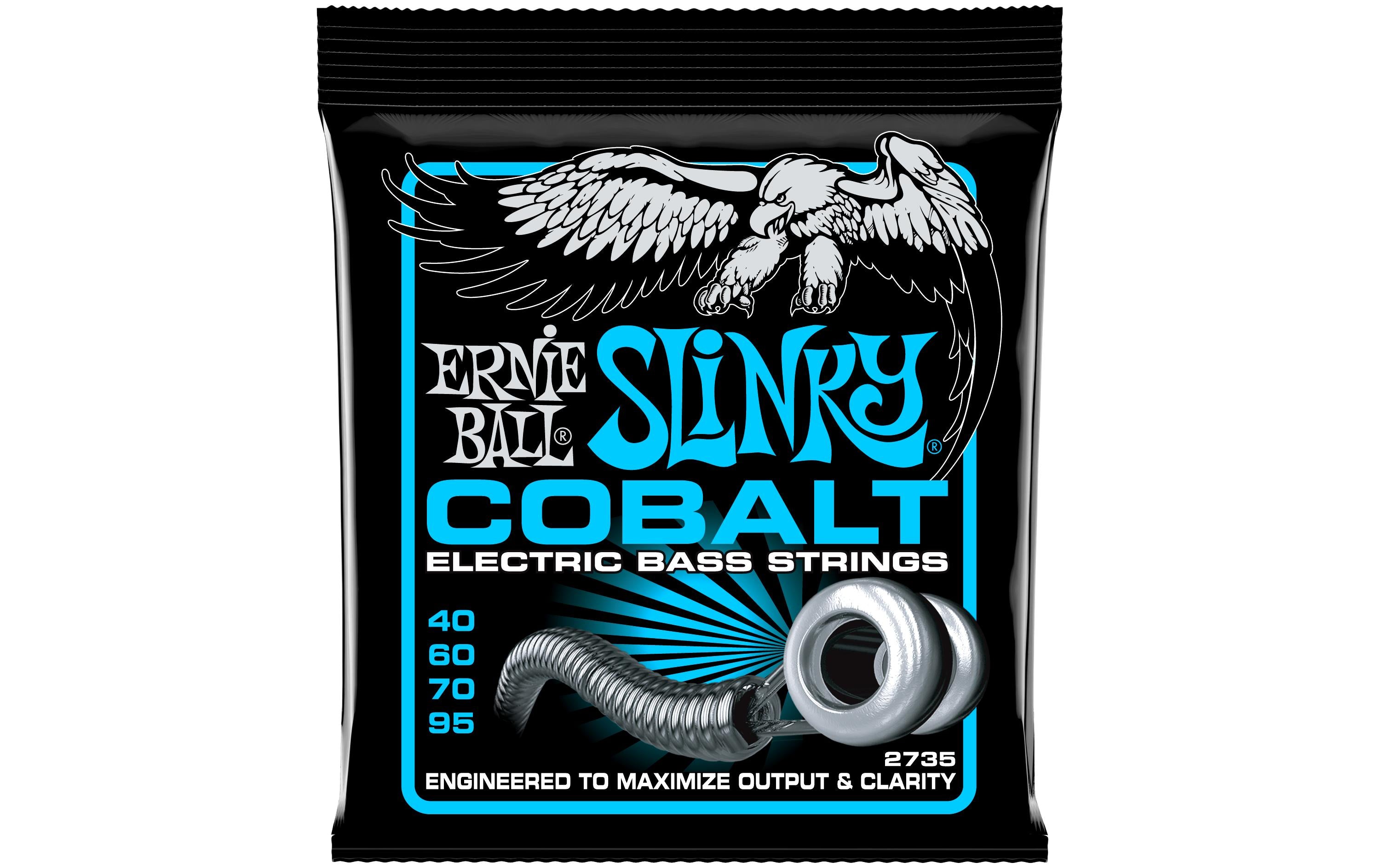 Ernie Ball 2735 Slinky Cobalt E-Bass Saitensatz, Extra 40-95