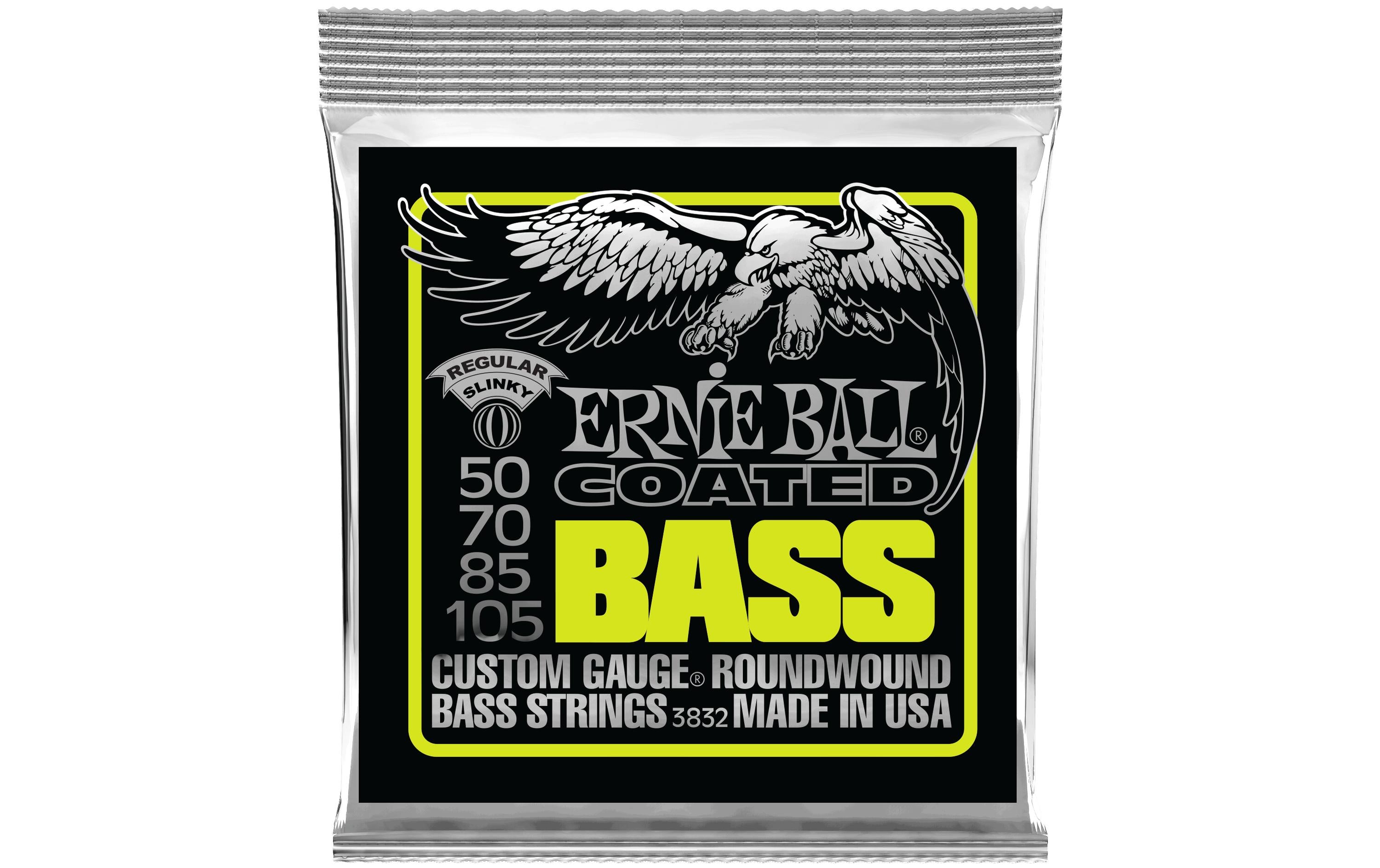 Ernie Ball 3832 Slinky Coated E-Bass Saitensatz, Regular 50-105